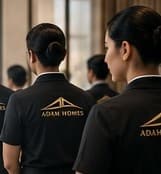 Adam Homes team members in branded uniforms